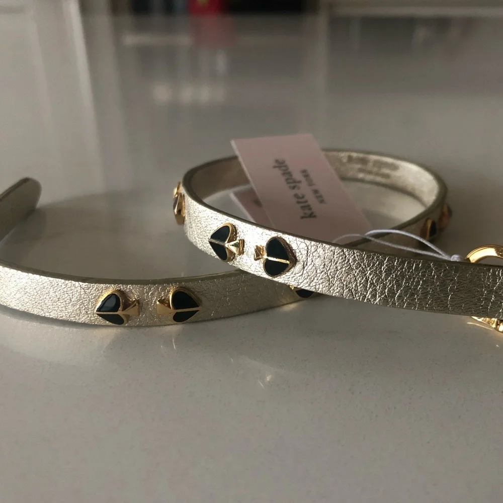Kate spade Heritage Double Wrap Leather Gold and Black Bracelet - Picture 5 of 5